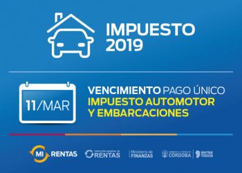 Automotor y Embarcaciones Rentas Córdoba 2019